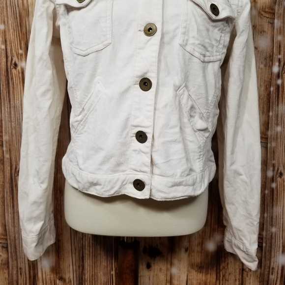 B.C.I Clothing Cream Cotton Blend Corduroy Women's Lg Denim Jean Jacket - Picture 7 of 9
